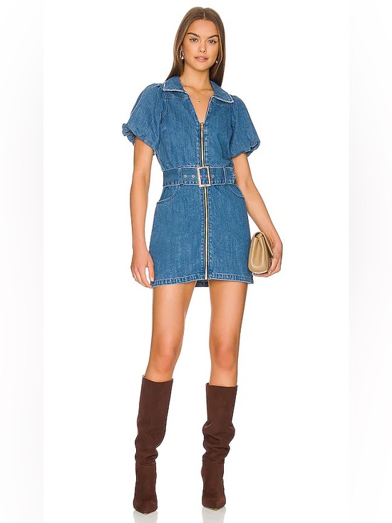Show Me Your MuMu Dresses & Skirts - Show Me Your Mumu Oxford Mini Dress in Stormy Blue